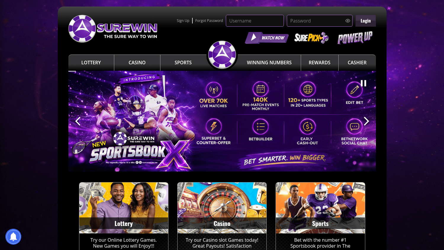 A_Sure_Win_Casino_homepage_desktop