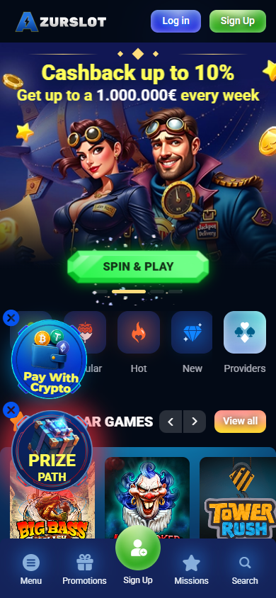 AzurSlot_Casino_homepage_mobile