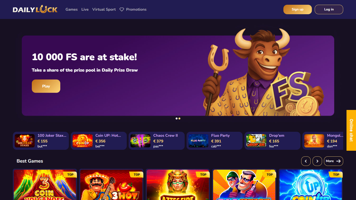 Dailyluck_Casino_homepage_desktop