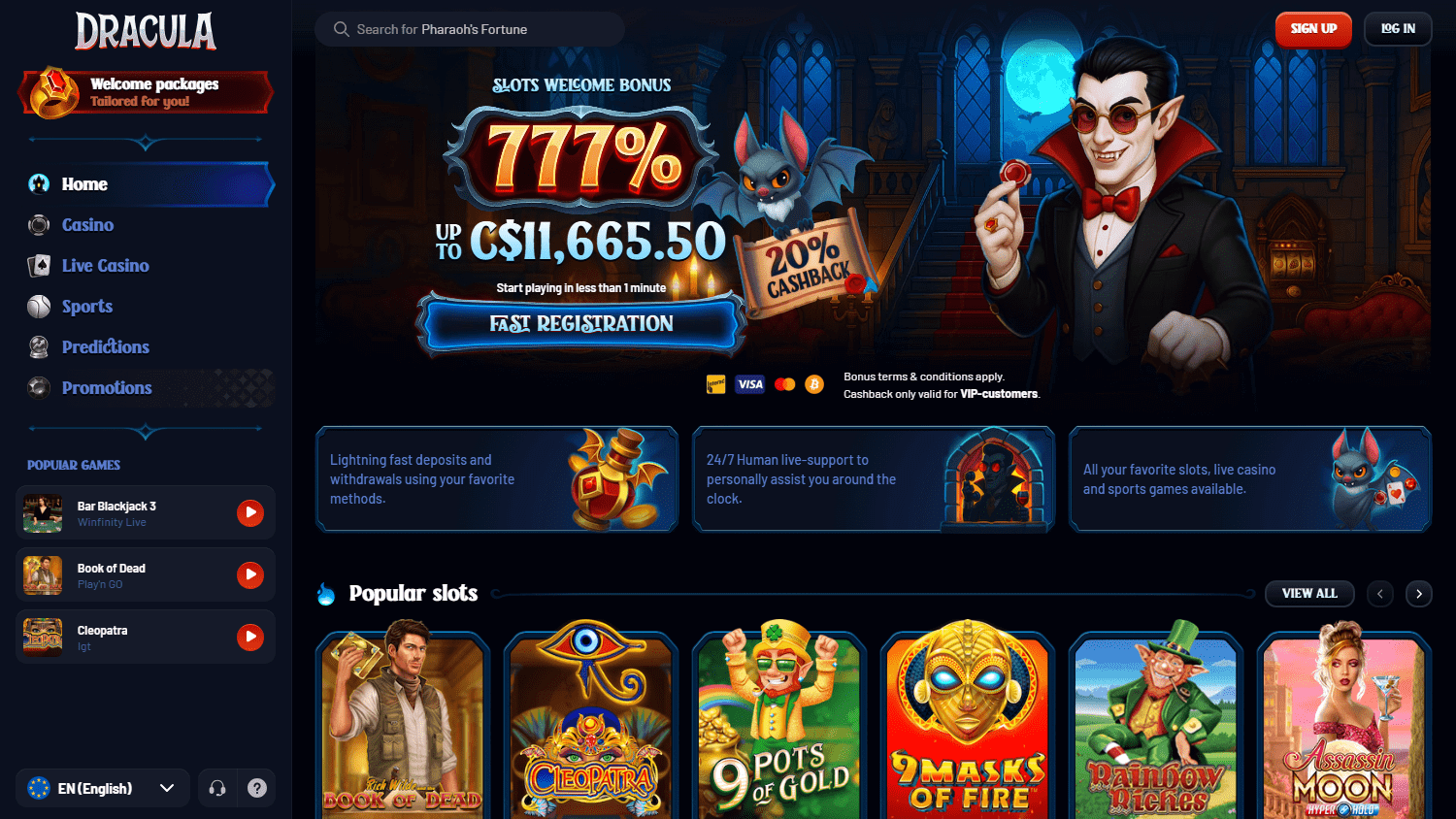 Dracula_Casino_homepage_desktop