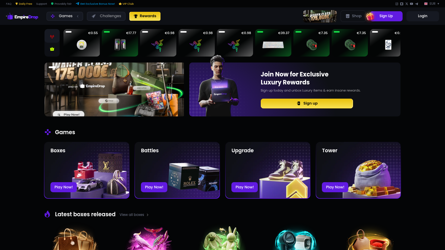 EmpireDrop_Casino_homepage_desktop
