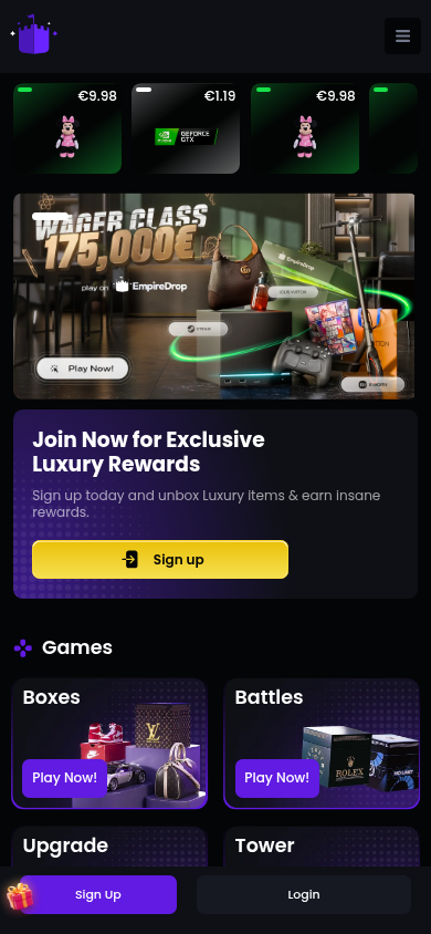 EmpireDrop_Casino_homepage_mobile