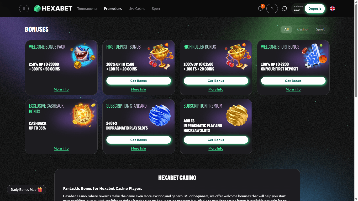 Hexabet_Casino_promotions_desktop