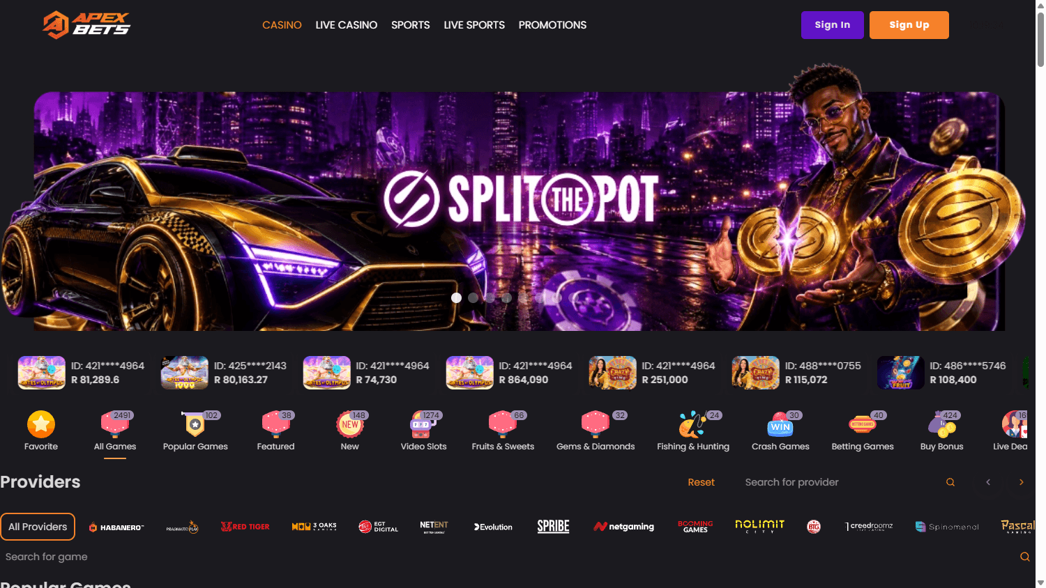 apexbets_casino_homepage_desktop