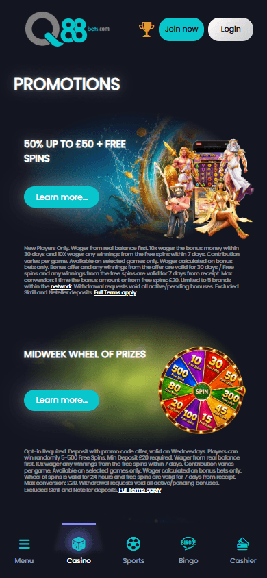 Q88Bets_Casino_promotions_mobile