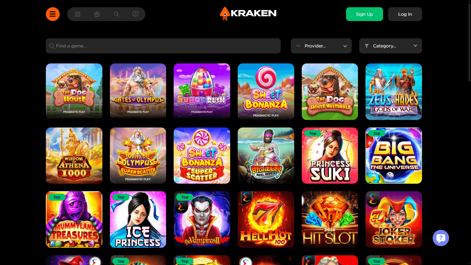 Kraken_Casino_game_gallery_desktop