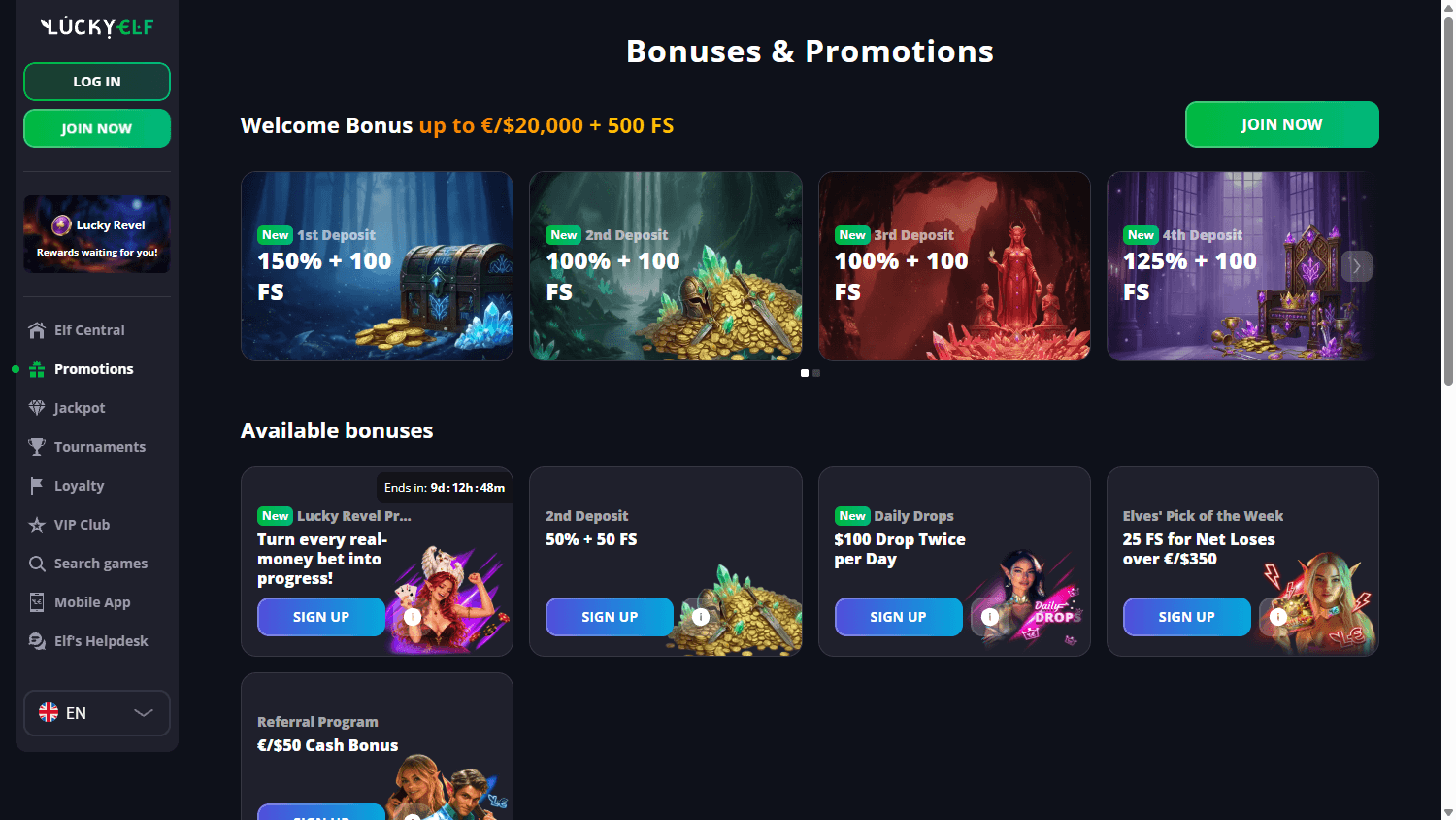 LuckyElf_Casino_promotions_desktop
