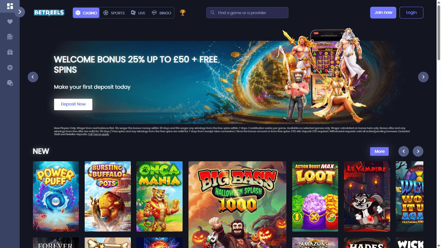 Betreels_Casino_homepage_desktop