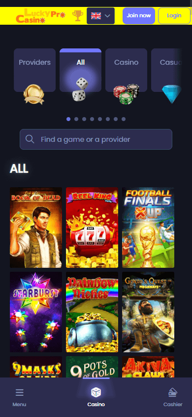 LuckyPro_Casino_game_gallery_mobile