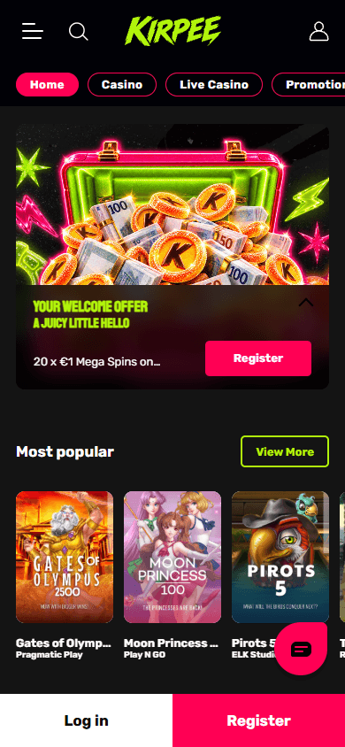 kirpee_casino_homepage_mobile