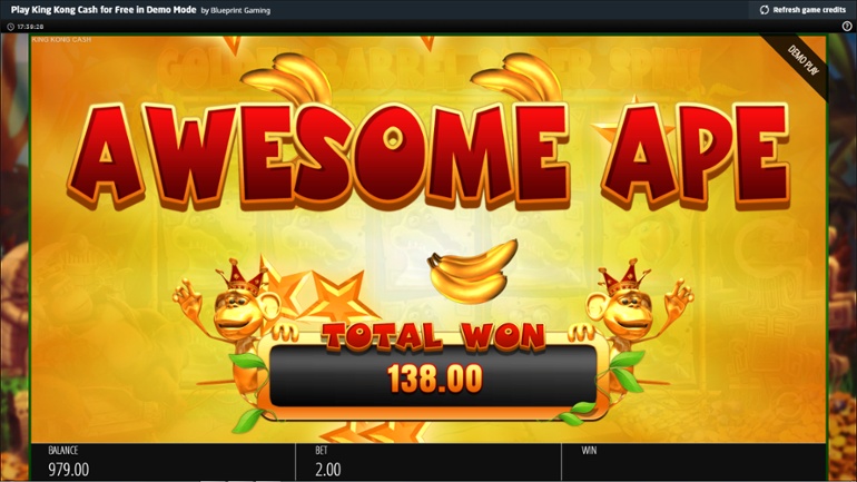 King Kong Cash big win