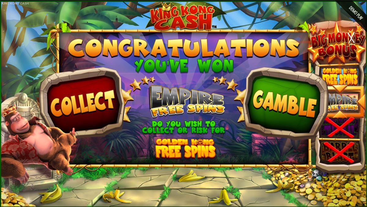 King Kong Cash - Gamble feature for Free spins