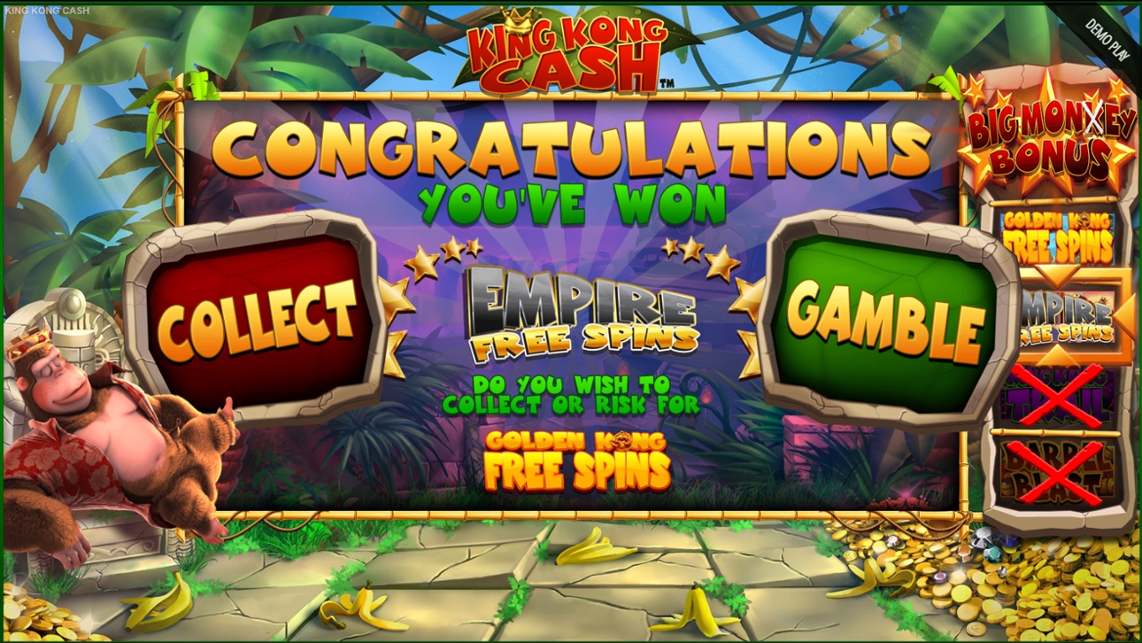 King Kong Cash - Gamble feature for Free spins