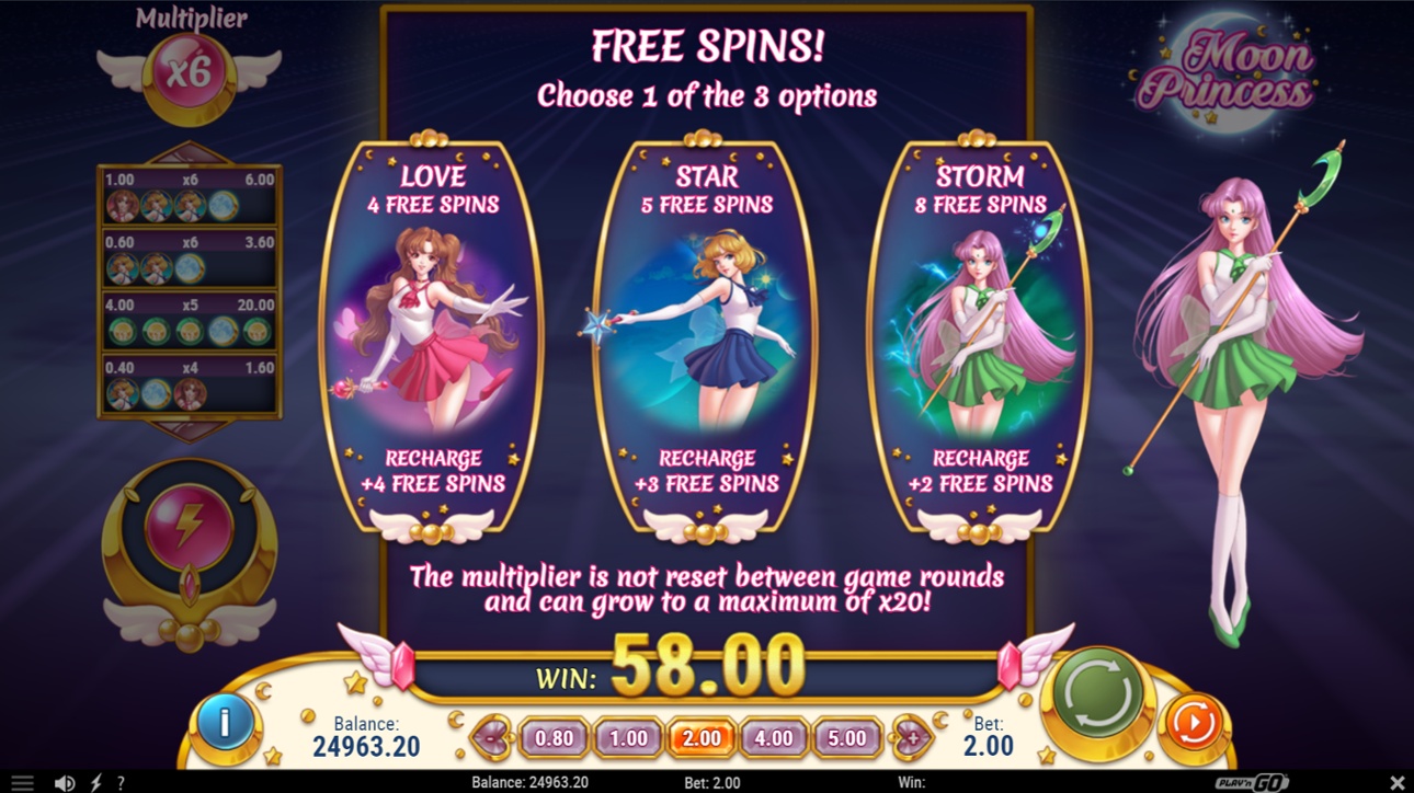 Moon Princess slot Free Spins feature