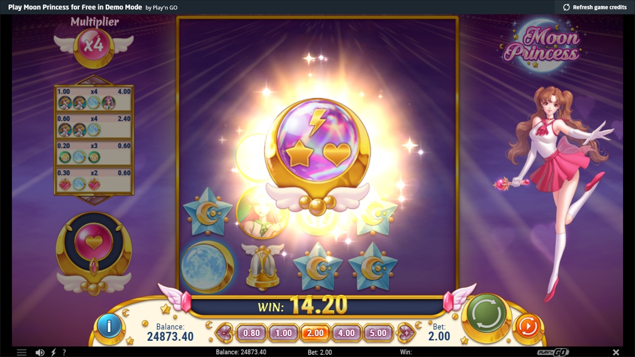 Moon Princess slot Trinity feature activated