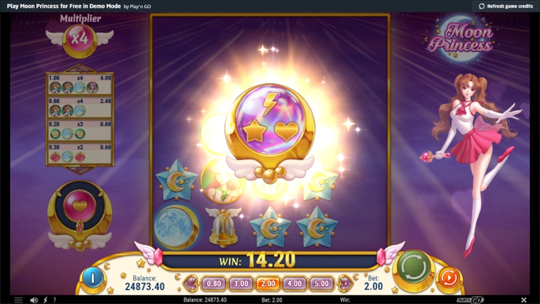 Moon Princess slot Trinity feature activated