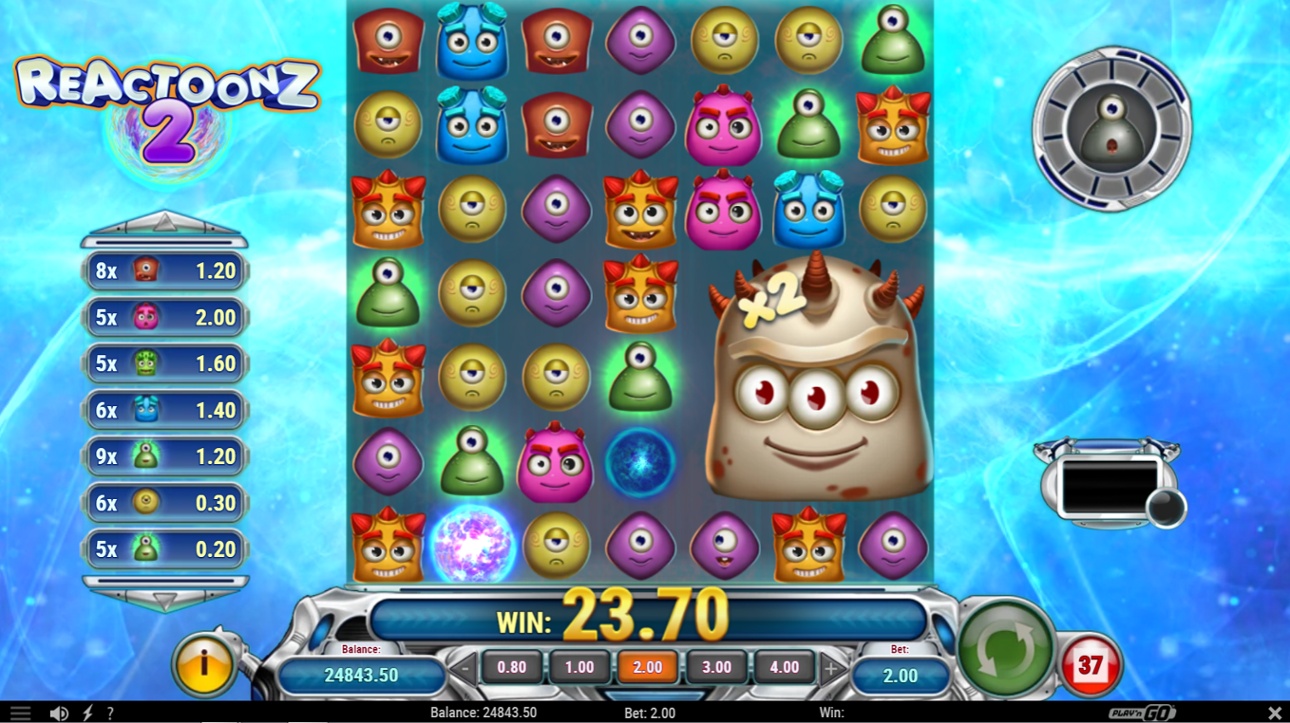 Reactoonz 2 Gargantoon Wild symbol