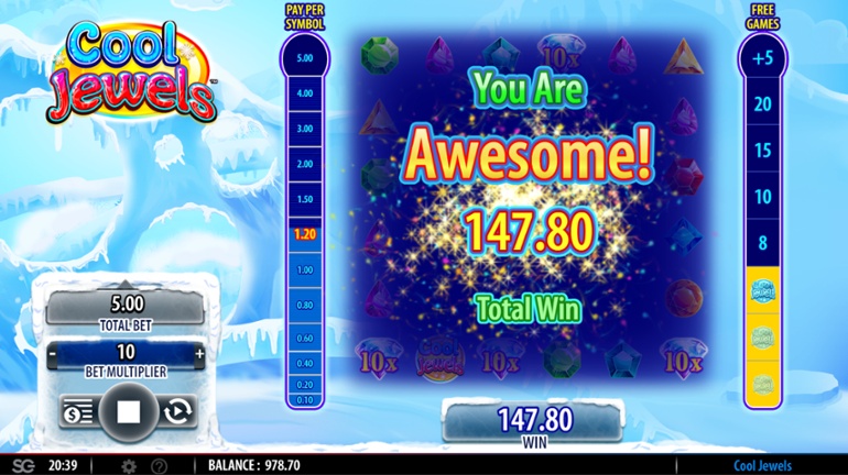 Cool Jewels Free spins big win