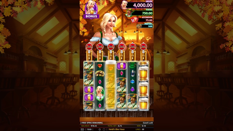 Heidi's BierHaus - Sticky Wilds in free spins