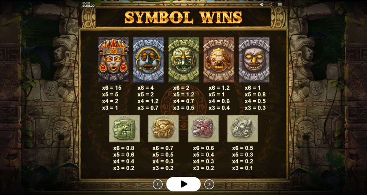 Gonzo's Quest Megaways full paytable