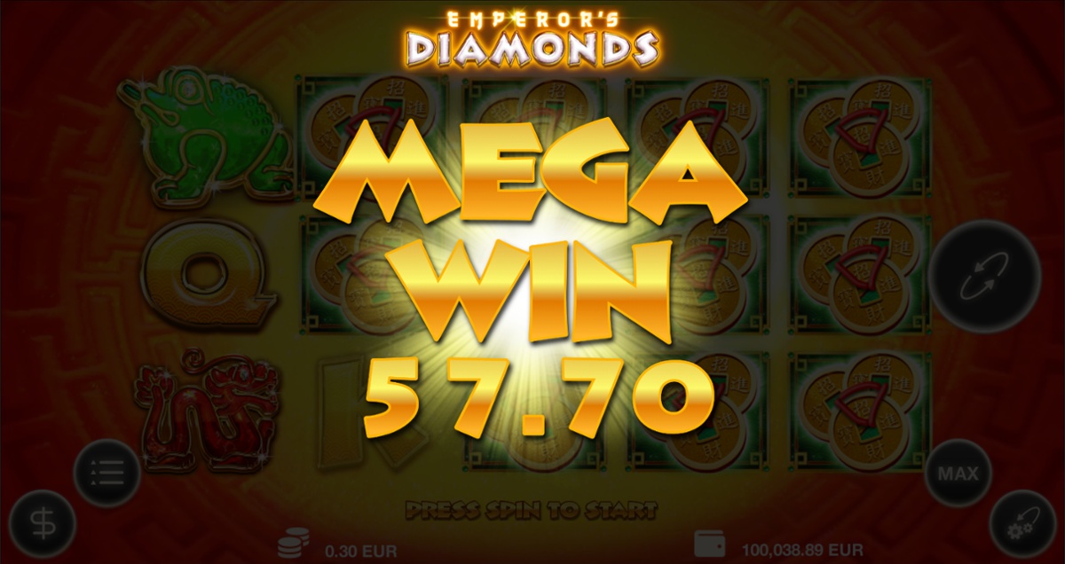 Emperor's Diamonds single spin big win