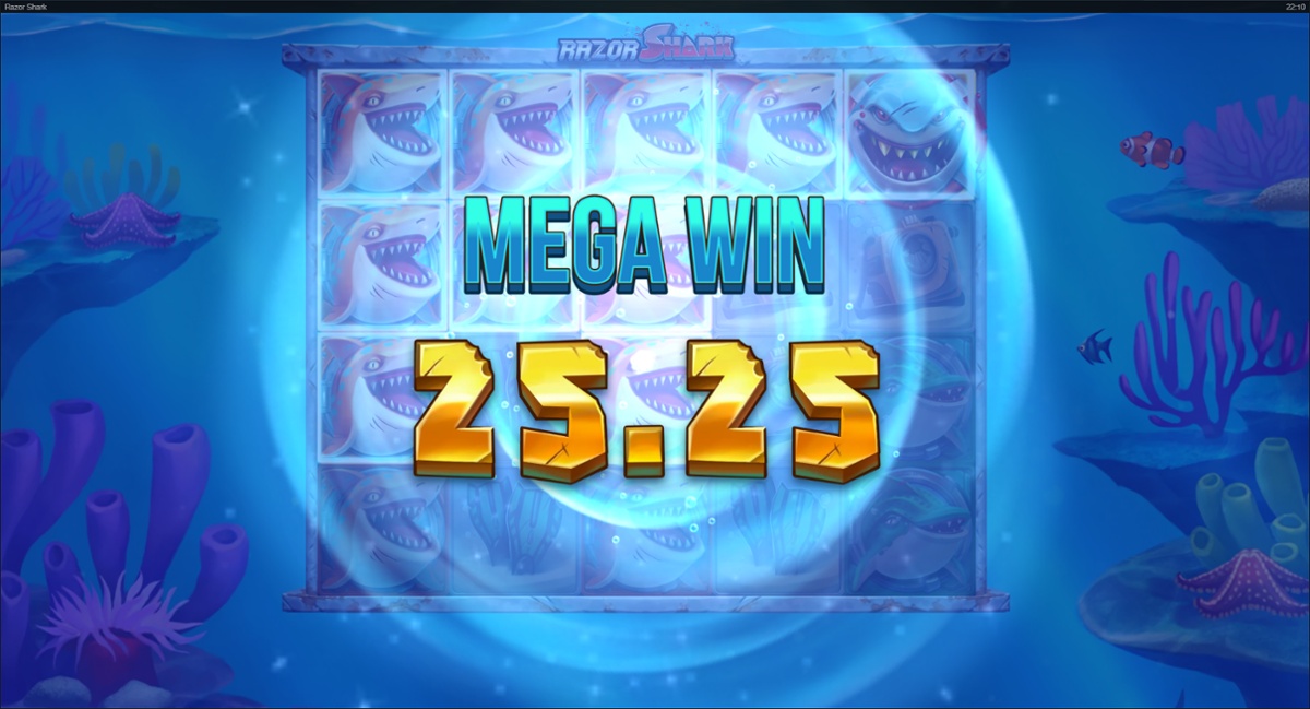 Razor Shark slot 5 of a kind big win