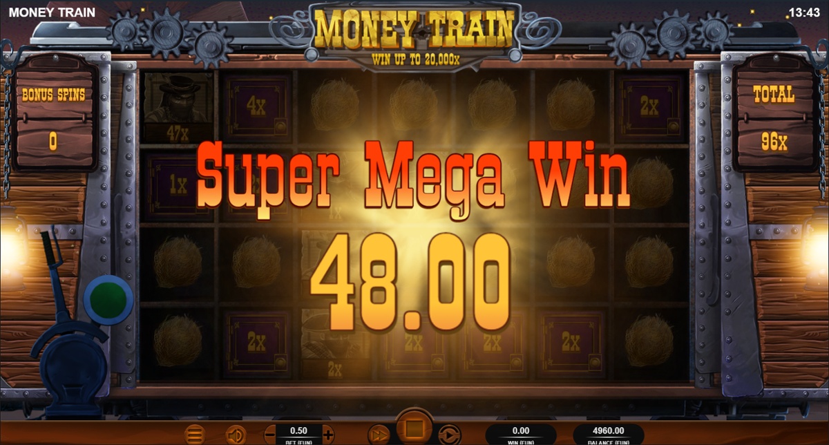 Money Train slot big win in Bonus feature