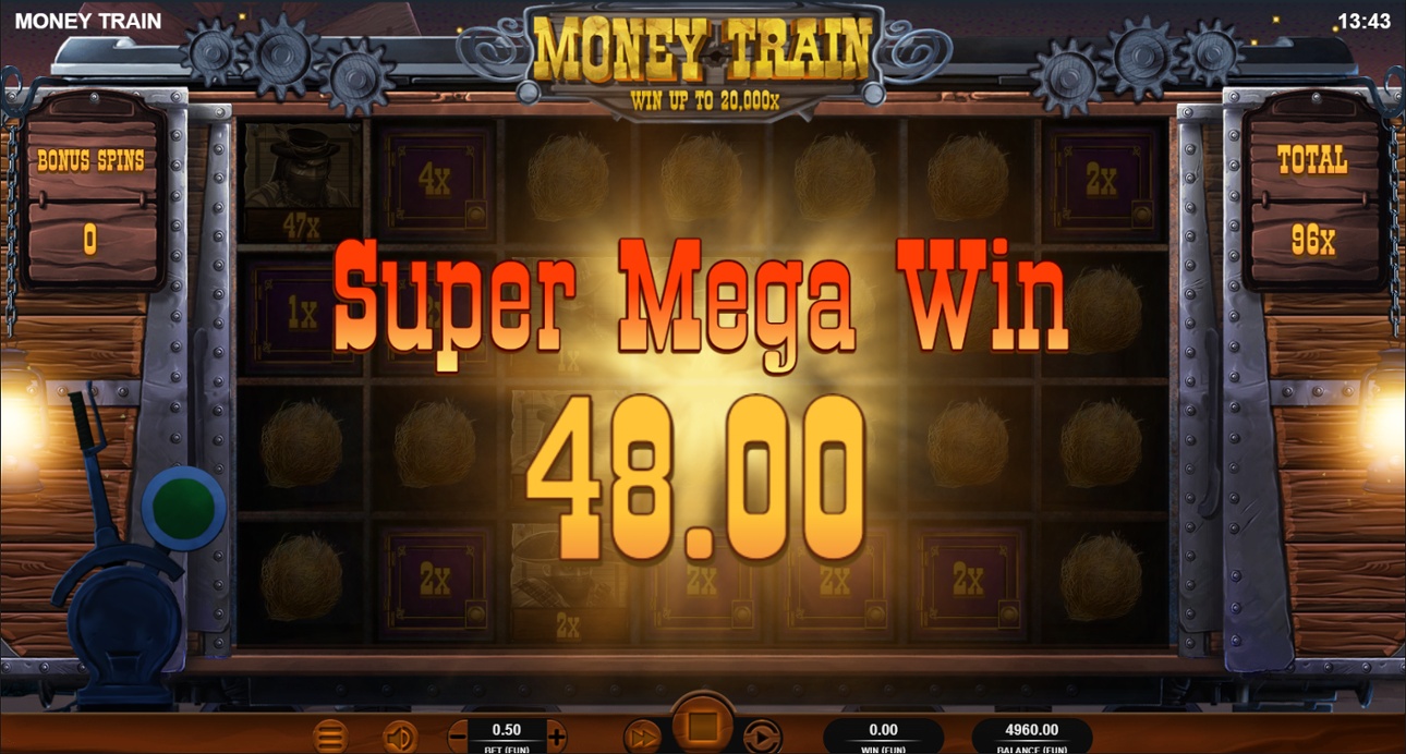 Money Train slot big win in Bonus feature