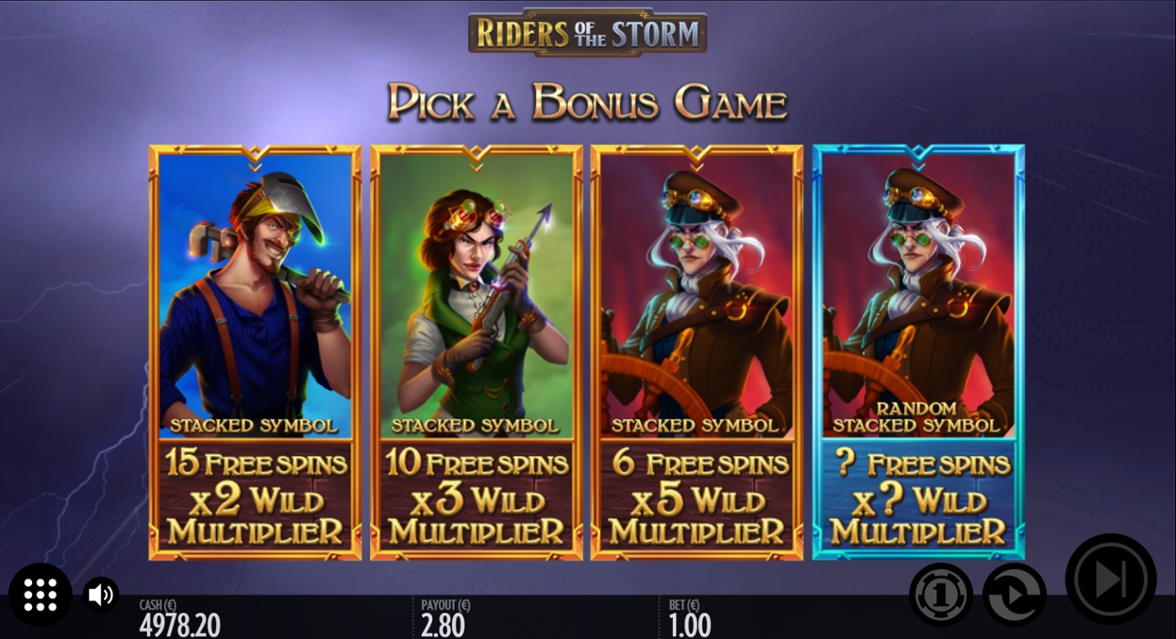 Riders of the Storm choices for Free spins