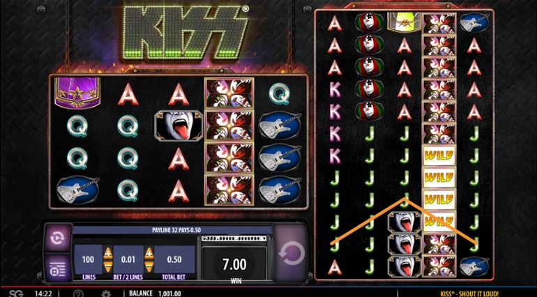Kiss - Shout it Out Loud slot 5 of a kind win