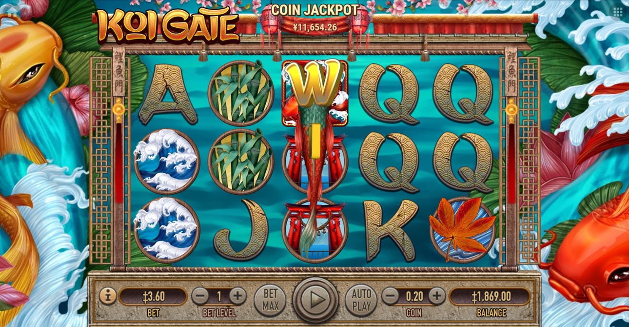 Koi Gate slot expanded Wild symbol win
