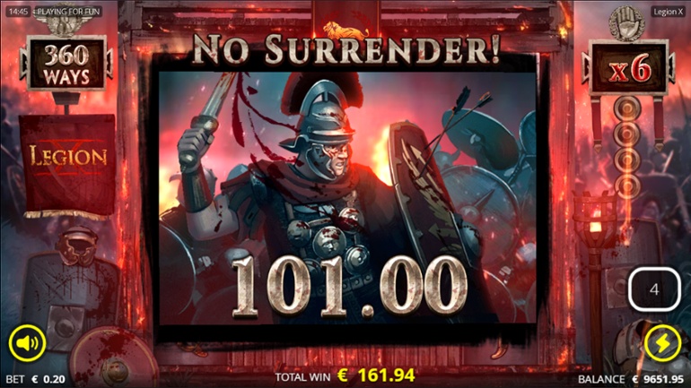 Legion X slot big win animations