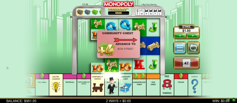 Monopoly Megaways slot Community Chest card