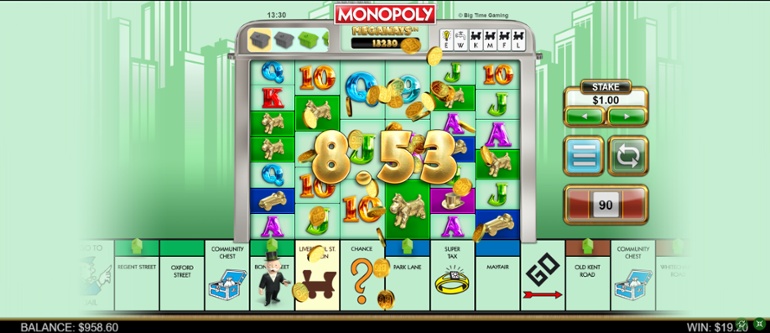 Monopoly Megaways slot base game win