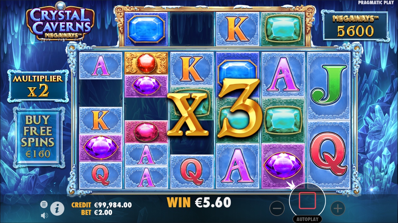 Crystal Caverns Megaways multiplier win