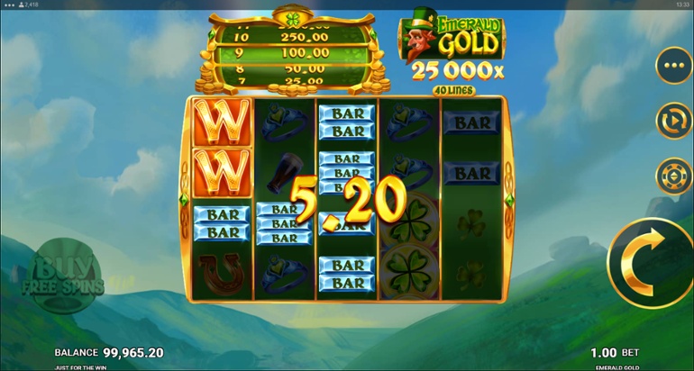 Emerald Gold base game win