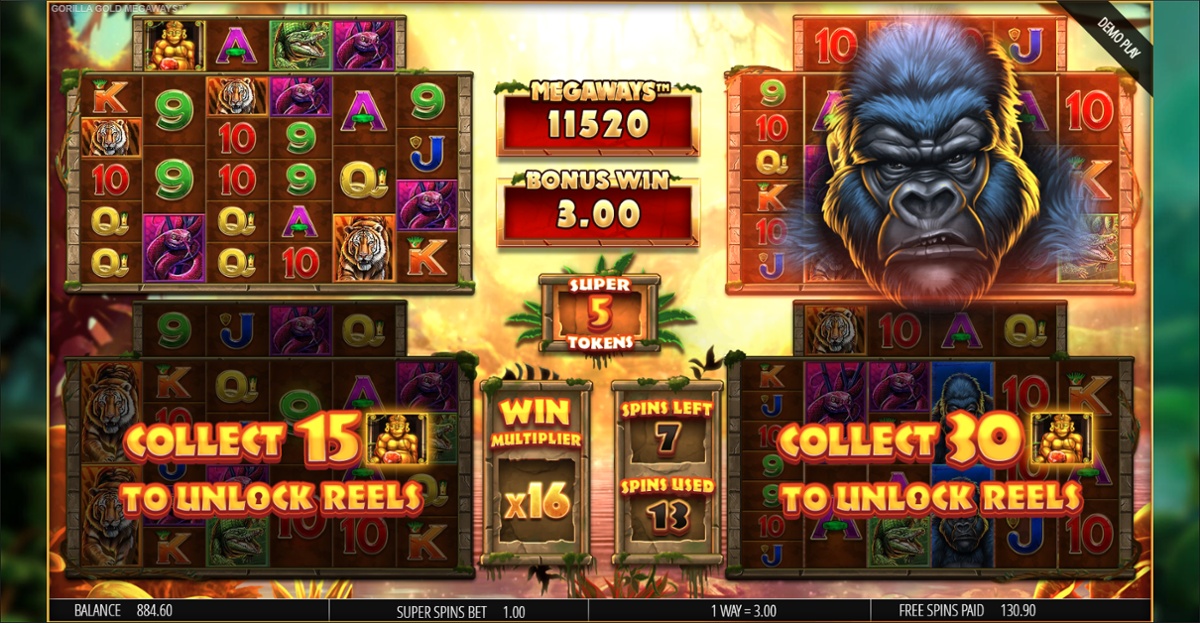 Gorilla Gold Megaways with Super Spins bonus