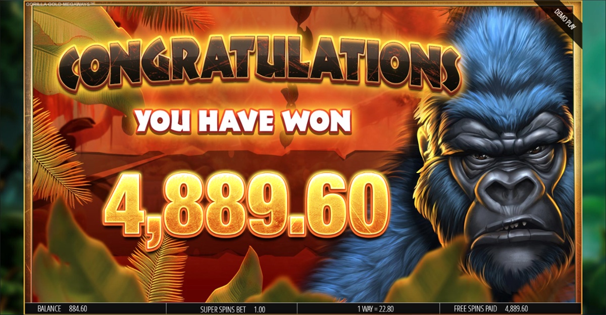 Gorilla Gold Megaways & huge Super Spins win