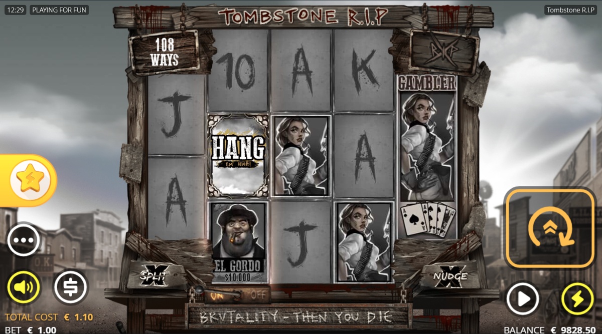 Tombstone R.I.P. slot with Enhanced Bet