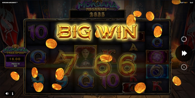 Morgana Megaways big win