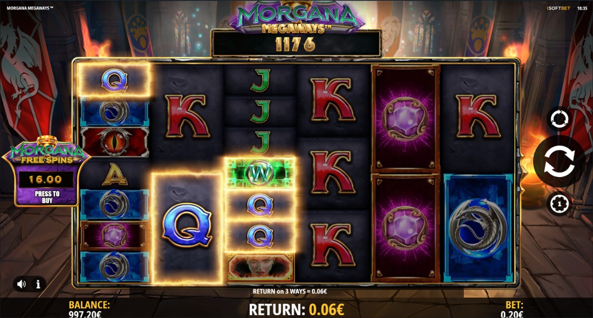 Morgana Megaways & base game win