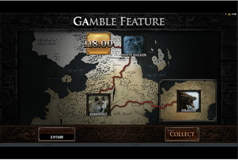 Game of Thrones Gamble Feature Result