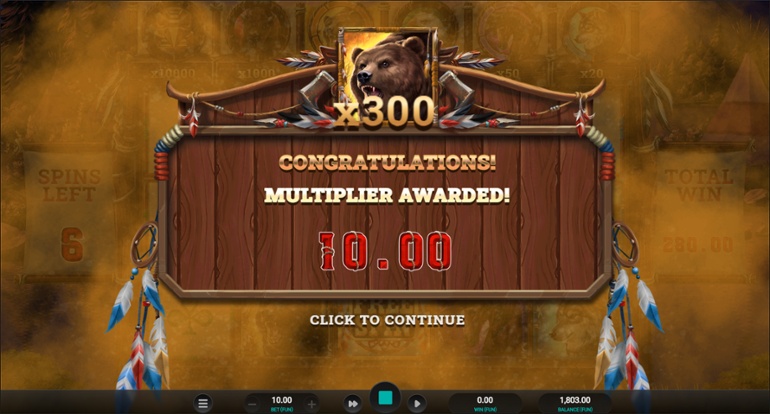 Spirit of the Beast slot & Multiplier win