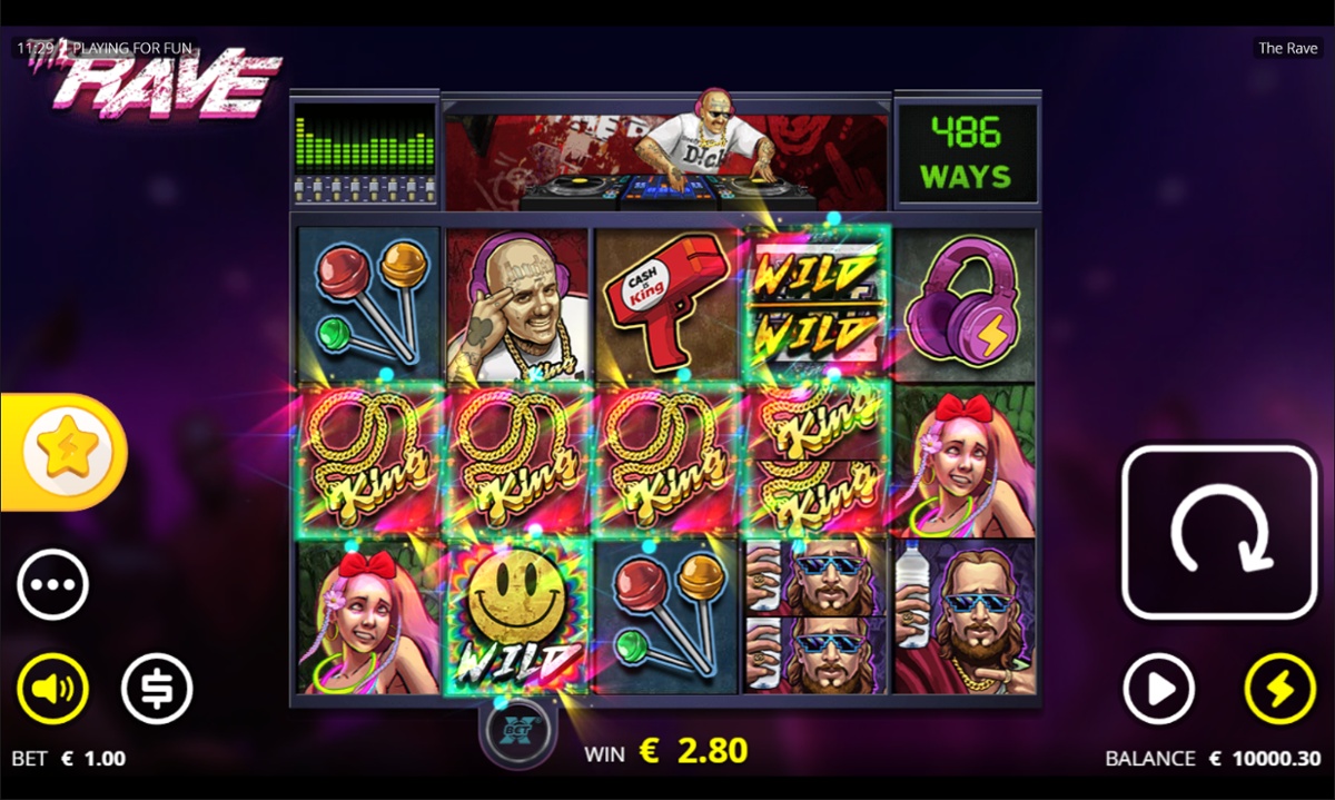 The Rave slot machine win
