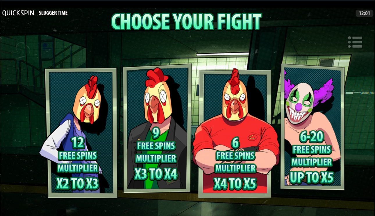 Slugger Time - 4 free spins choices