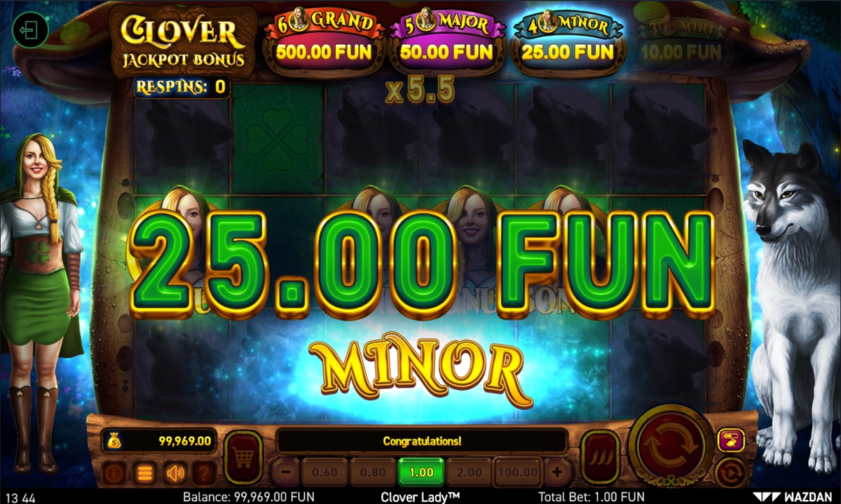 Clover Lady - Minor Jackpot win