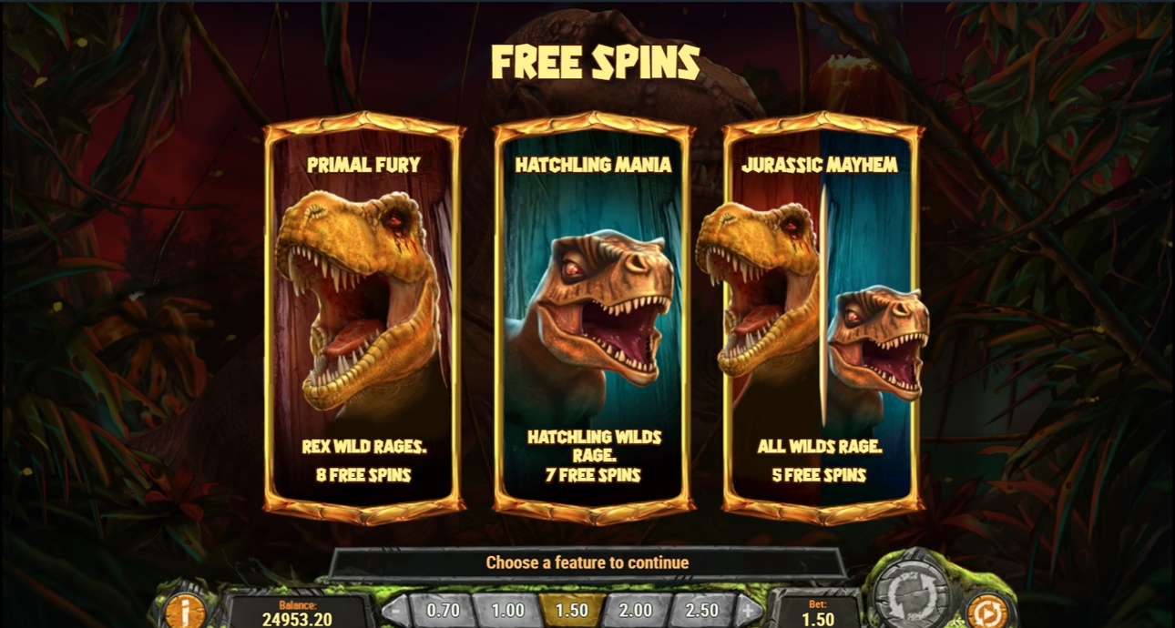 Raging Rex 2 - Free spins choice