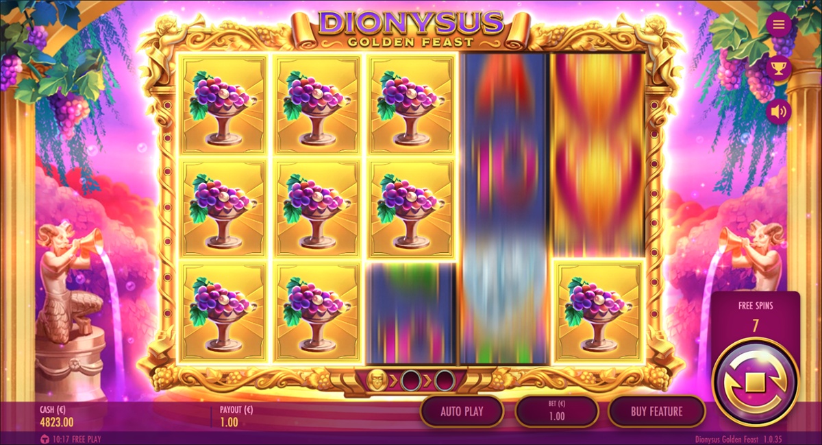 Dionysus: Golden Feast - Sticky Respin feature