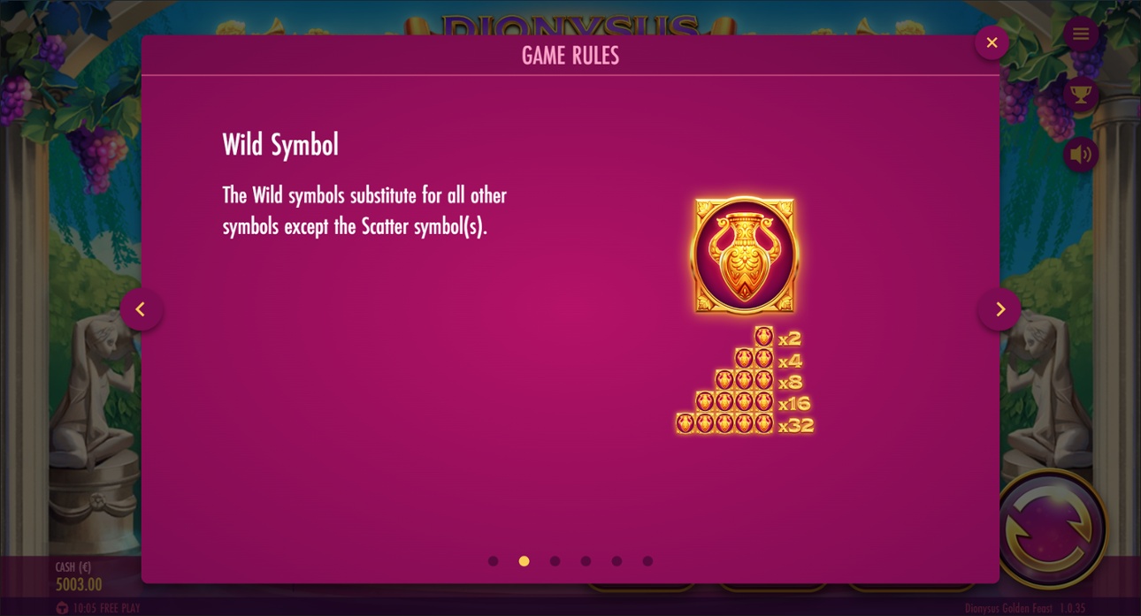 Dionysus: Golden Feast - Wild symbol multipliers