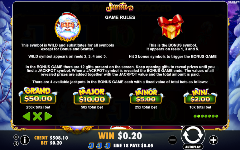 Bonus and Jackpot rules